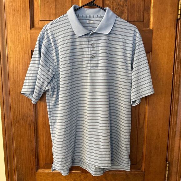 Izod Blue Polo Shirt with Classic Collar and Short Sleeves - Picture 1 of 6